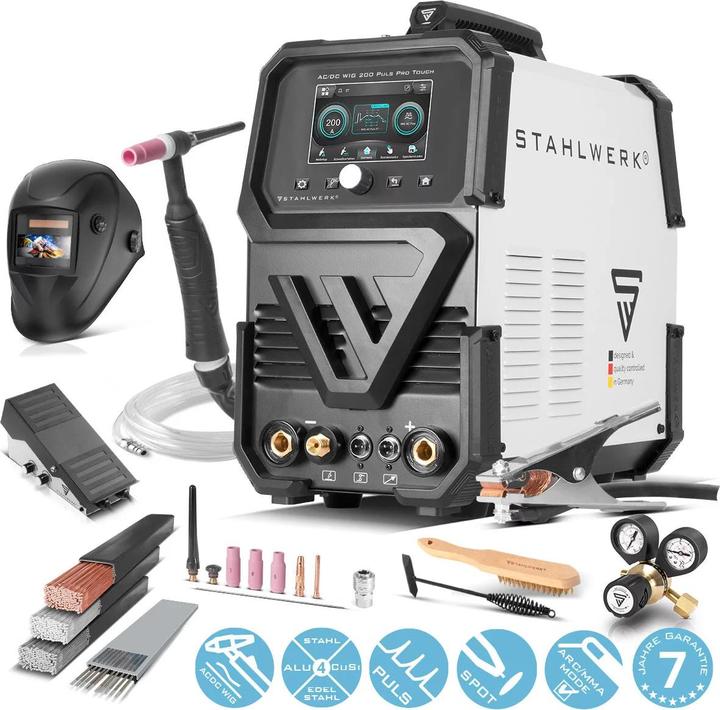 Actual product image Stahlwerk AC/DC TIG 200 Puls Pro Touch fully equipped gas-shielded arc welder