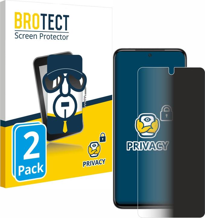 Productafbeelding BROTECT Anti-spionnetje privacyfolie Beschermfolie tegen blauw licht (2 Stuk, Xiaomi Poco M4 Pro)