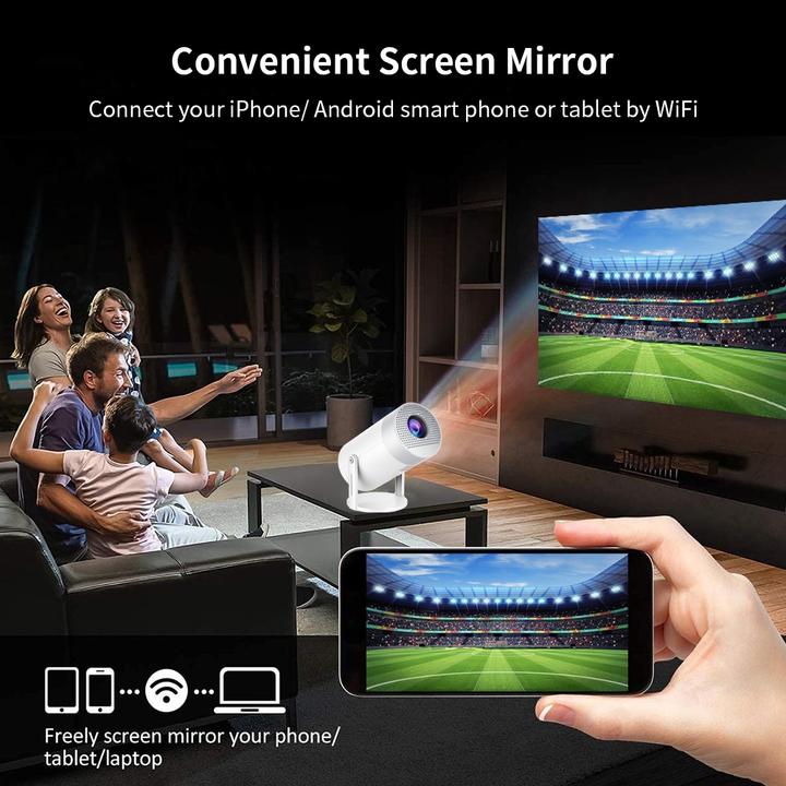 Produktbild PhoneLook Projektor Multimedia HG50 LED HD Beamer Heimkino mit Screen Mirroring (Android 12, WiFi 6) (HD, 300 lm)