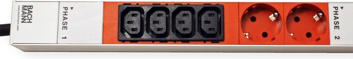 Productafbeelding Bachmann IT PDU ALU 0HE 12x C13 6x aardingscontact 3x 16A CEE rood