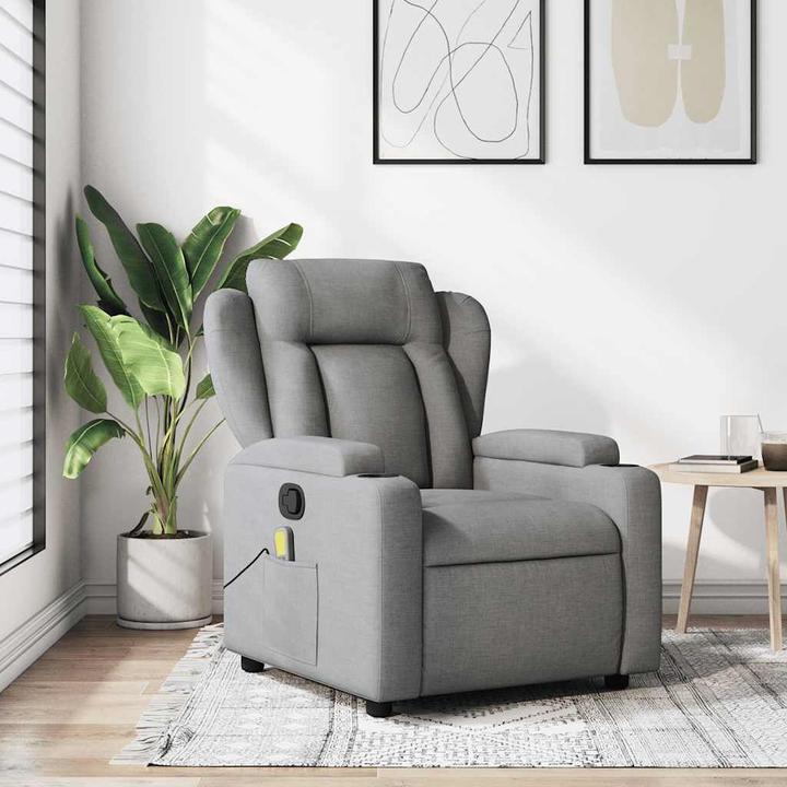 Immagine prodotto VidaXL Sedia da massaggio in tessuto grigio chiaro,Colore: Grigio chiaro,Materiale: Tessuto