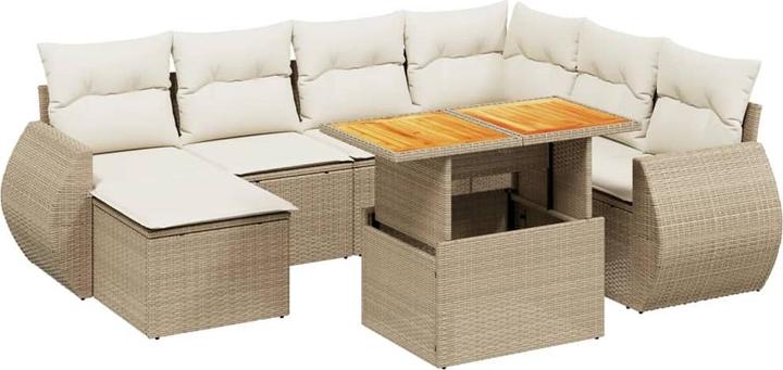 Produktbild VidaXL Gartenmöbel Sofa Garnitur Gartengarnitur Garten Sitzgruppe 8-tlg. Beige