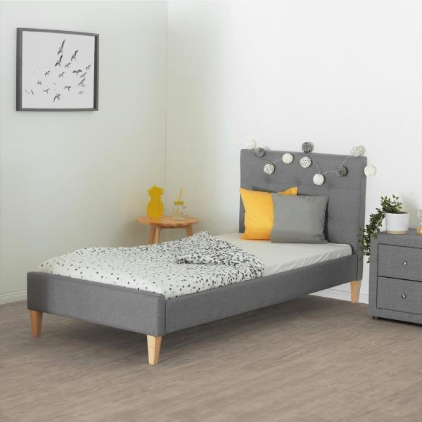 Produktbild Homestyle4u Polsterbett mit Matratze und Lattenrost (90x200)