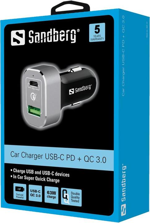 Actual product image Sandberg car charger