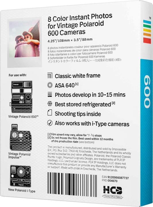Produktbild Polaroid Color Film 600, 8 Photos (i-Type)