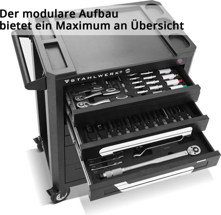Produktbild Stahlwerk Werkstattwagen SHARK Werkzeugwagen Montagewagen 235 Werkzeuge CrV (160 x)