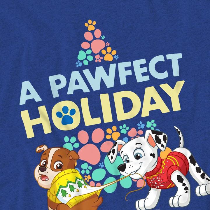 Actual product image Paw Patrol Unisex Adult A Pawfect Holiday Rubble & Marshall Christmas T-Shirt (3XL)