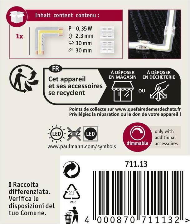 Actual product image Paulmann MaxLED 500 Full-Line COB Stripe corner (White, 3 cm, Indoor)