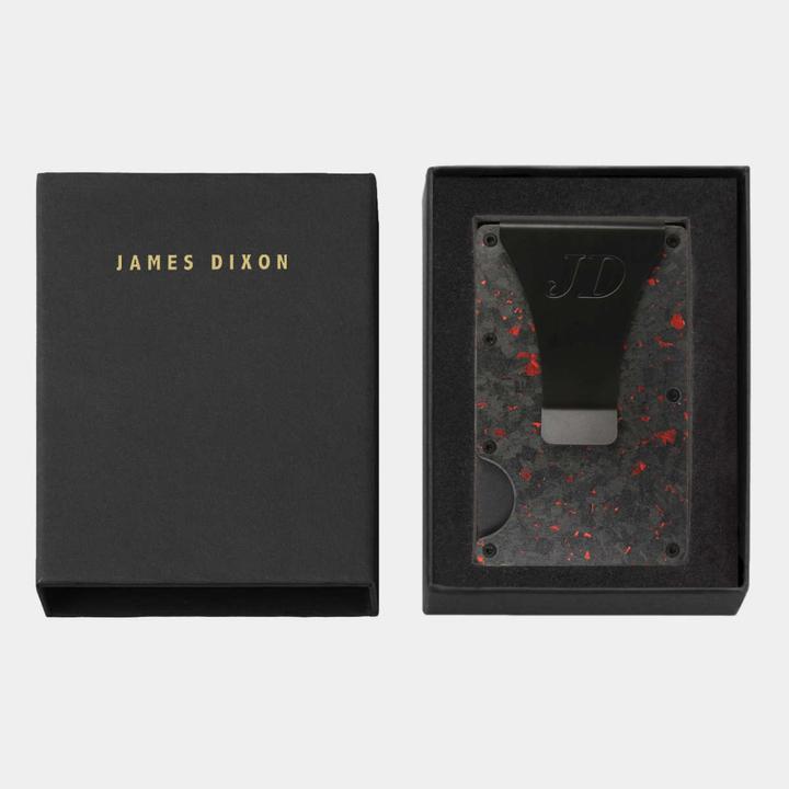 Produktbild James Dixon Forged Carbon - Matt Black Red - Money Clip
