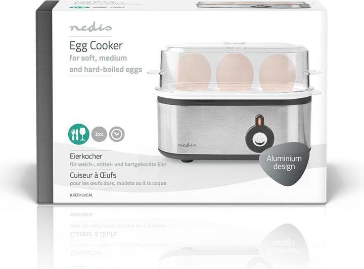 Actual product image Nedis Egg boiler - Lid & holder are dishwasher safe - Egg holder with measuring cup - Soft, With (EU plug)