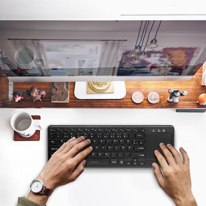 Produktbild LogiLink Tastatur Wireless mit Touchpad, 2,4 GHz, schwarz (DE, Kabellos)