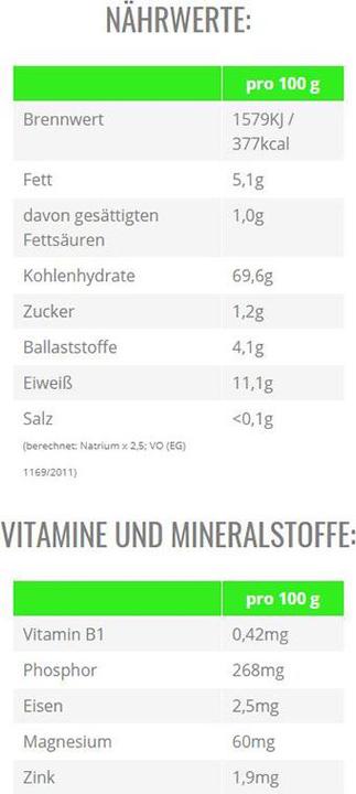 Nährwerte und Zutaten Zec+ Nutrition Instant Oats (5000g Eimer) (Neutral, 1 Stk., 5000 g)