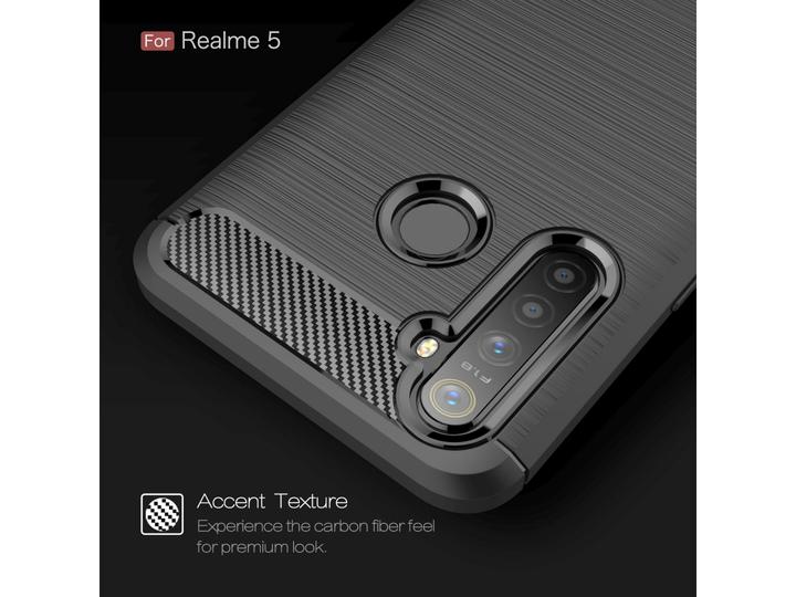 Produktbild Screenguard Realme 5 Hülle Carbon Brushed Soft TPU (Realme 5)