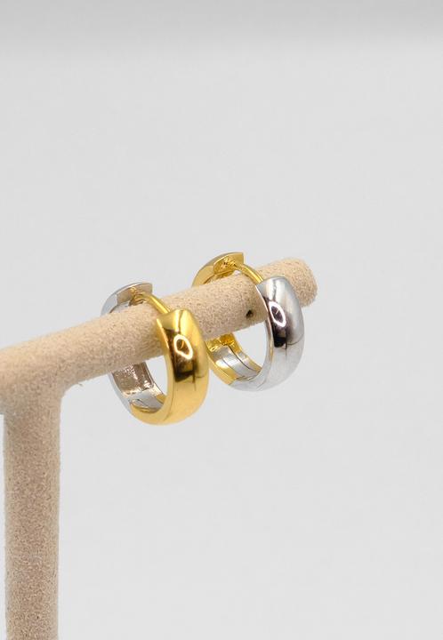 Actual product image Muau Creoles (750, White gold, 18 K yellow gold)