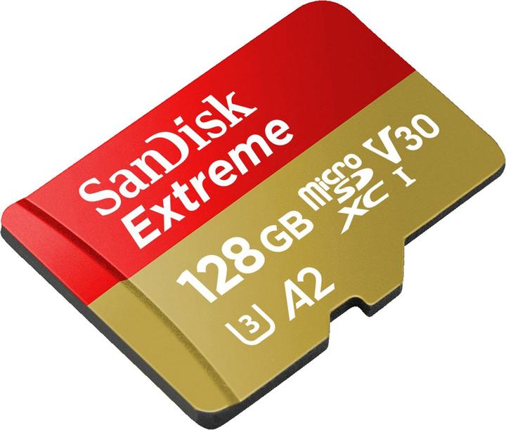 Produktbild SanDisk microSDXC ActionSC 128GB Extr.160MB A2 (128 GB, microSDXC, U3, UHS-I)