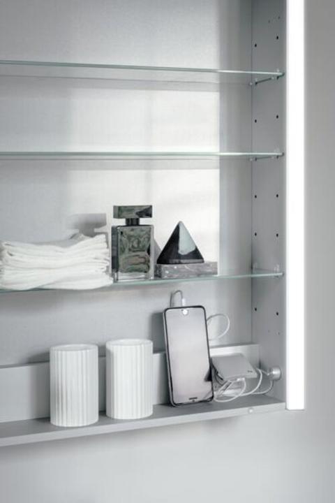 Actual product image Laufen Running Frame 25 mirror cabinet, lighting vertical, ambience light, 750x600, stop left