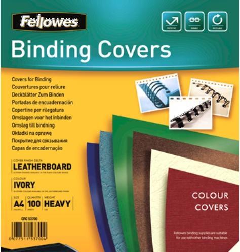 Actual product image Fellowes Delta cover with leather structure, ivory