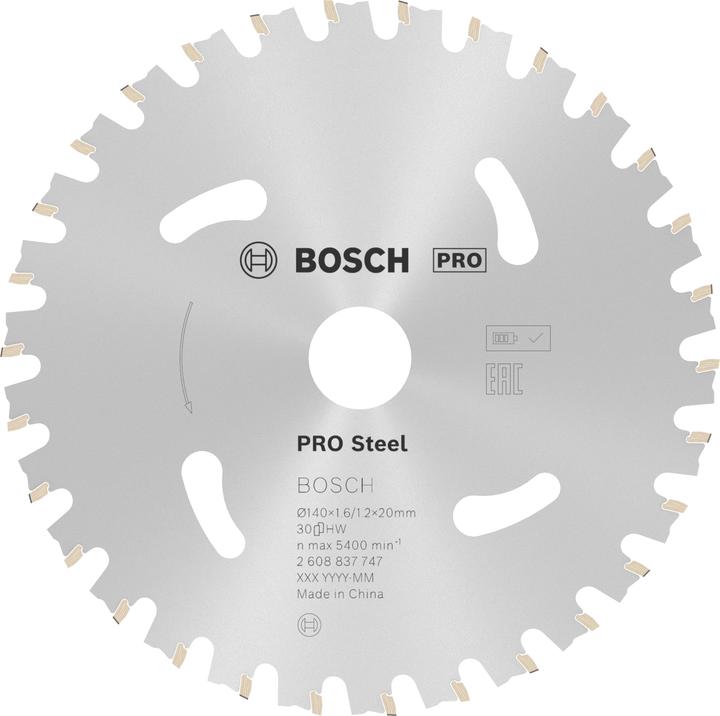 Produktbild Bosch Professional Zubehör PRO Steel cordless Kreissägeblatt, 140 x 1,6 x 20 mm
