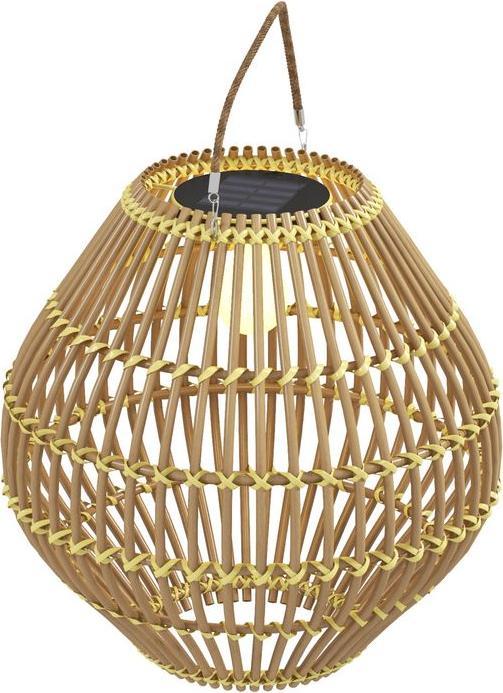 Immagine prodotto Swisshandel24 Lampada solare, lampada da giardino in rattan, lampada solare impermeabile con sensore di luce (15 lm, IP44)
