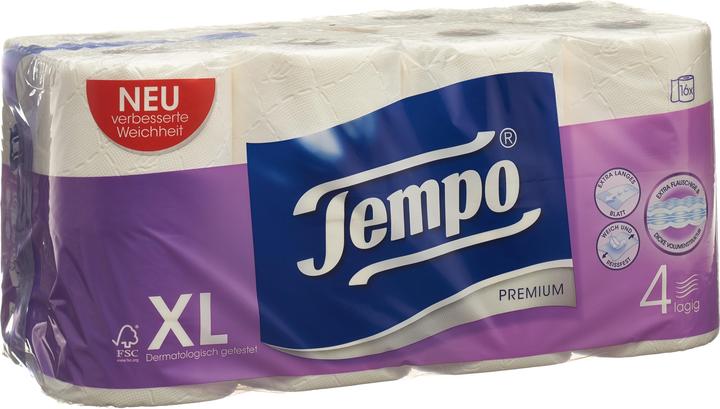Tempo Papier toilette premium blanc 4 plis 110 feuilles (16 x)
