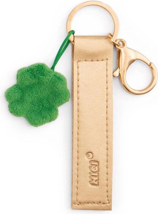 Actual product image Magni NICI Schlüsselanhänger Glücksbringer Kunstlederband mit Kleeblatt gold 10cm