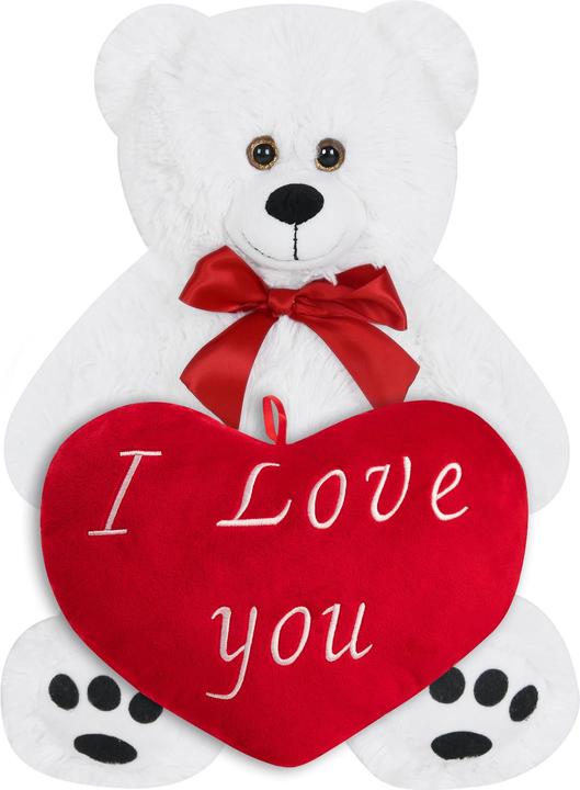 Blanc avec coussin cœur 26cm