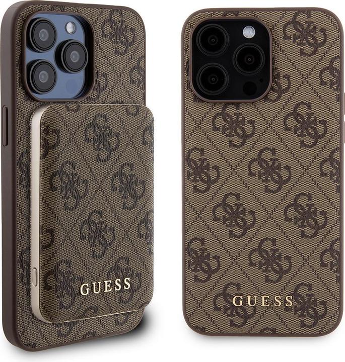 Actual product image Guess Zestaw GUBPM5P15X4GEMGW iPhone 15 Pro Max 6.7" hardcase + Powerbank 5000mAh MagSafe brązowy/br (Apple iPhone 15 Pro Max)