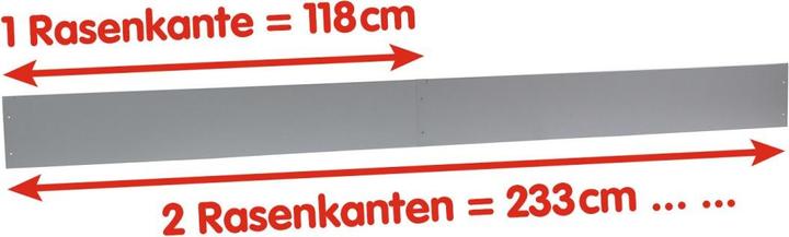 Produktbild Dema Metall Rasenkante Mähkante Beeteinfassung Beetumrandung 118x13 cm Aluzink (118 cm)