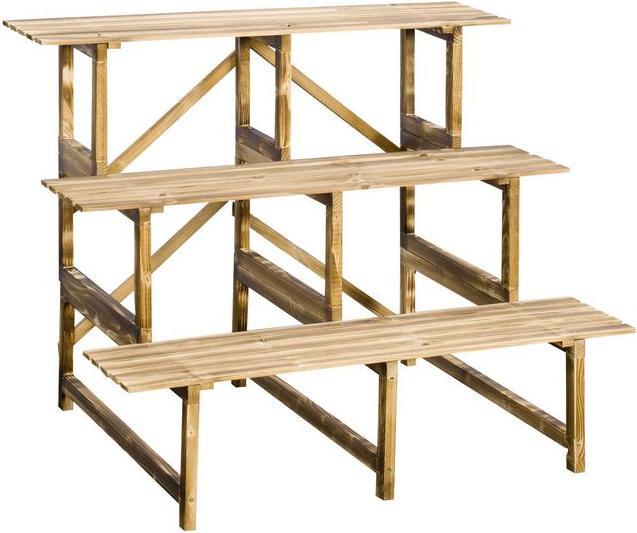 Outsunny Plant staircase Flower shelf fir wood