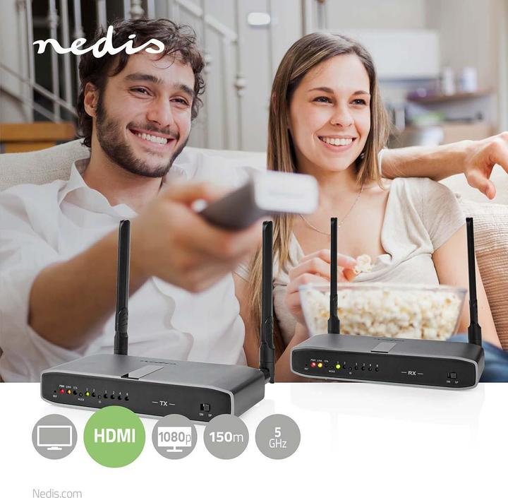 Immagine prodotto Nedis Wireless HDMI ™ Trasmettitore | WLAN | 5,15 - 5,85 MHz | 100,0 m (linea di vista) | Risoluzione (0.08 m, HDMI)