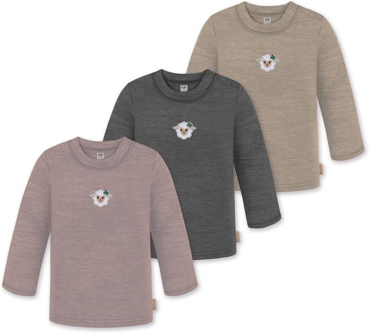 Actual product image Normani 3-pack baby merino longsleeve "Taupo" - 9475 (86)