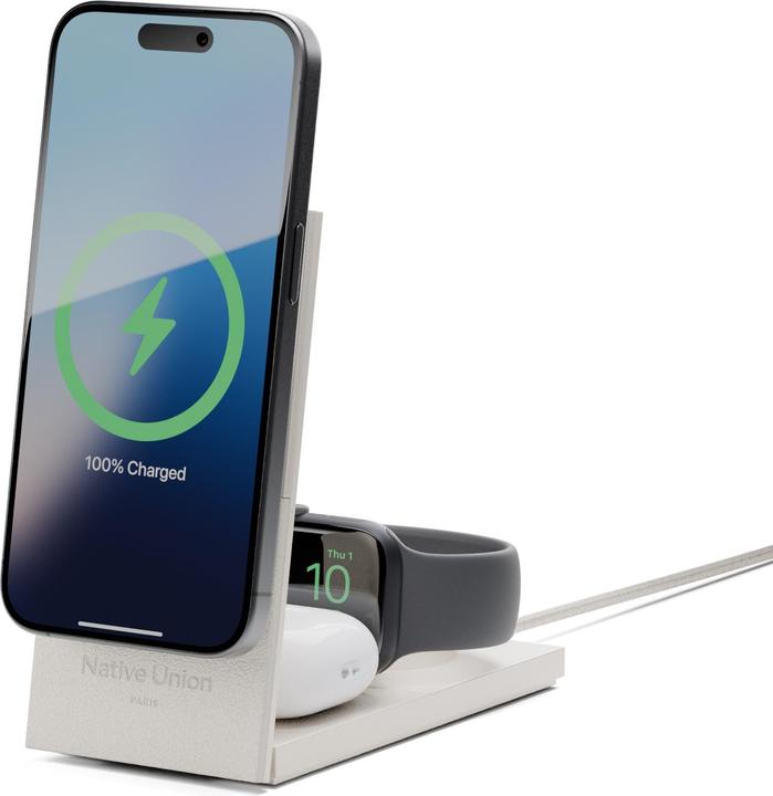 Produktbild Native Union Rise 3-in-1 INT Qi2 Wireless Charger Qi2 15W für drei MagSafe-Geräte (15 W)