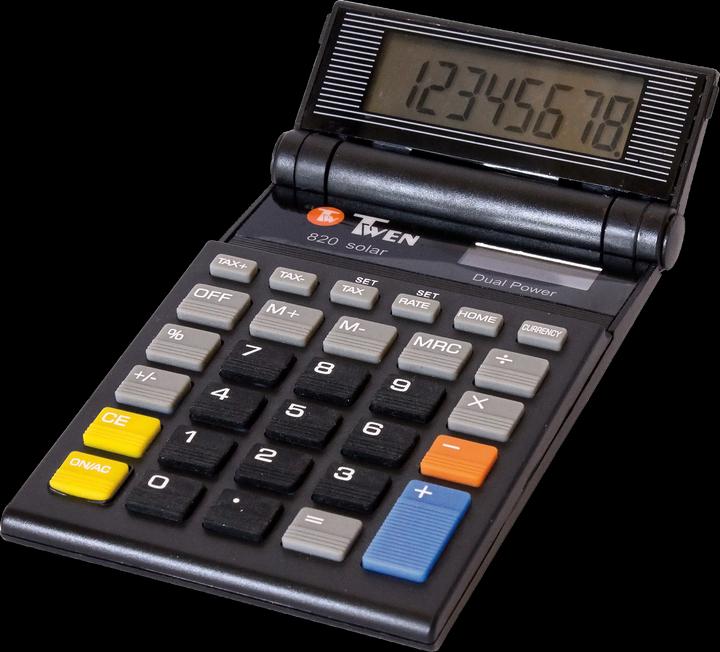 Actual product image Twen Pocket calculator 820 solar Display size: 1 Colour: black (Solar cells)
