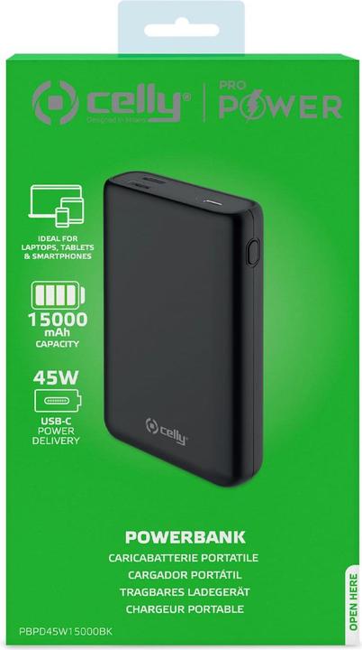Actual product image Celly Powerbank (15000 mAh, 45 W)