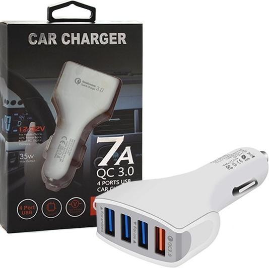 Produktbild CAR CHARGER 4 X USB 7A WHITE FASTON FAST CHARGER QUICK 4XUSB 3.0 3500mAh