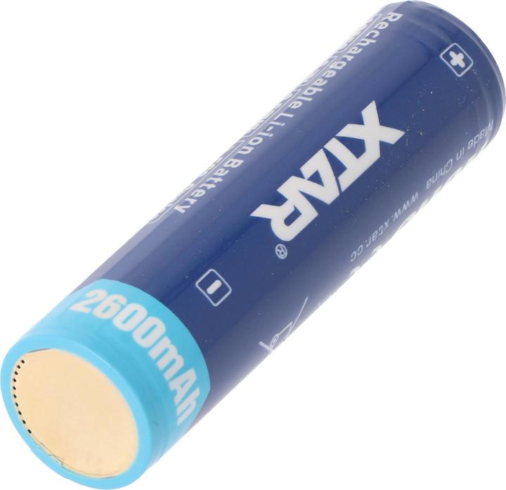 Actual product image Xtar 18650 2600mAh 3.6V - 3.7V Li-Ion battery protected with head, dimensions 69.50x18.4mm (18650, 2600 mAh)