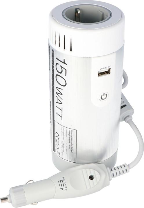 Actual product image Goobay Car voltage converter converts 12 V DC to 230 V AC, with protective contact socket and USB output