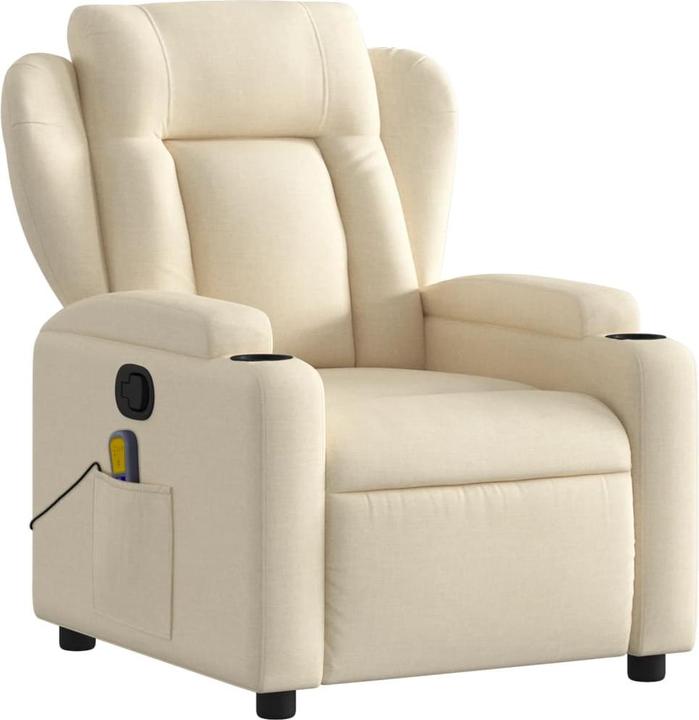 Actual product image VidaXL Massage chair cream fabric,Colour: Cream,Material: Fabric (100
