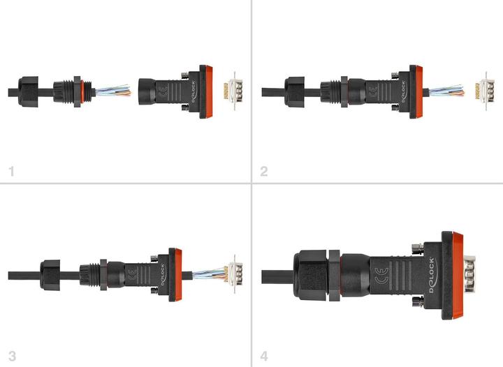 Actual product image Delock Adapter D-Sub HD 15 pin male with housing IP67 waterproof (Sub-D 15, 4.90 cm)