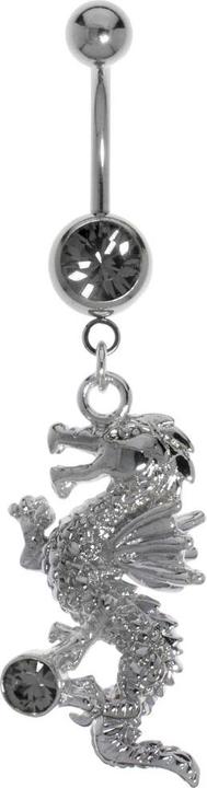 Bijouteria Bauchpiercing (Messing rhodiniert, Chirurgenstahl 316L, Kristall)