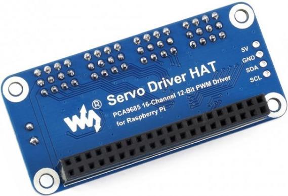 Image du produit WaveShare Pilote de servo HAT pour Raspberry Pi 16 canaux avec I2C