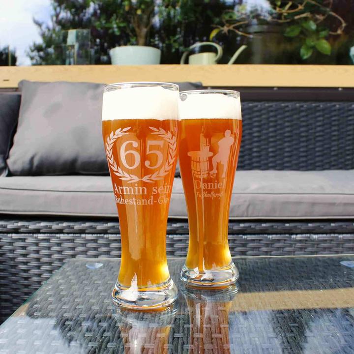 Actual product image Luxentu Weizenbierglas mit Gravur 40. Jubiläum (0.50 l, 1 x)
