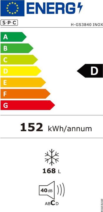 Energie-Label SPC H-GS3840 (Freistehend, 168 l)