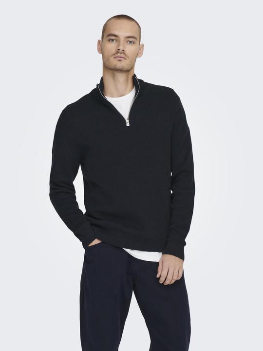 Produktbild Only & Sons Onsphil Reg 12 Struc Half Zip Knit Noos (XS)