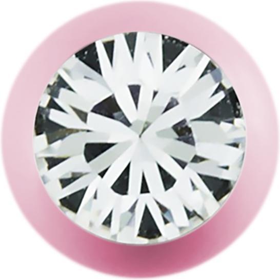 Produktbild Star Piercing Micro Kugel pastellpink mit Swarovski silber (ohne Messing, Chirurgenstahl 316L)