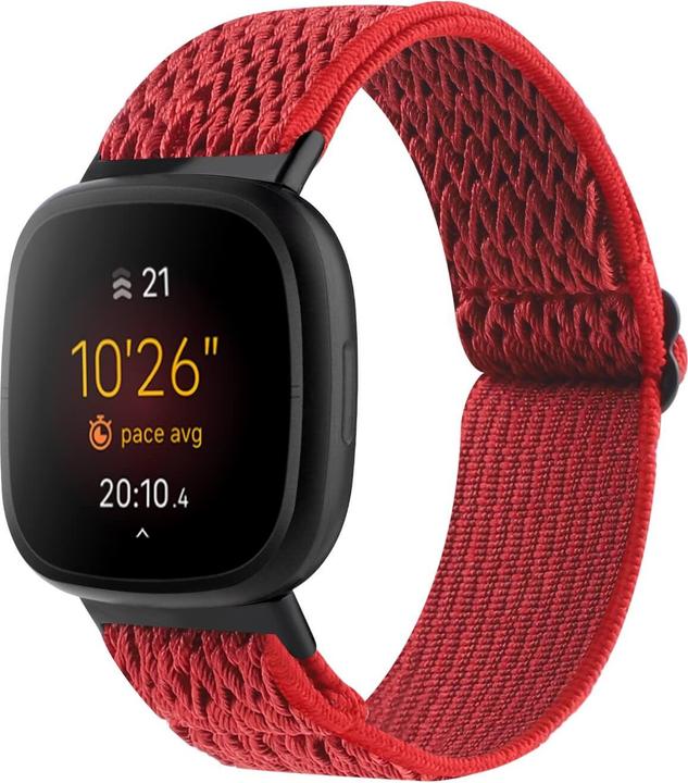 Actual product image Cover-Discount Fitbit Versa 4 / Sense 2 - Nylon Replacement Bracelet Red (Nylon)
