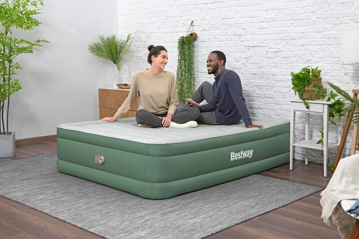 Actual product image Bestway ToughLite TPU Queen Air Mattress Queen, Built-in AC Pump 203x152x46 cm