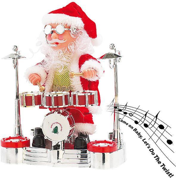Actual product image Infactory Singing Drummer Santa Claus with LED Light Show