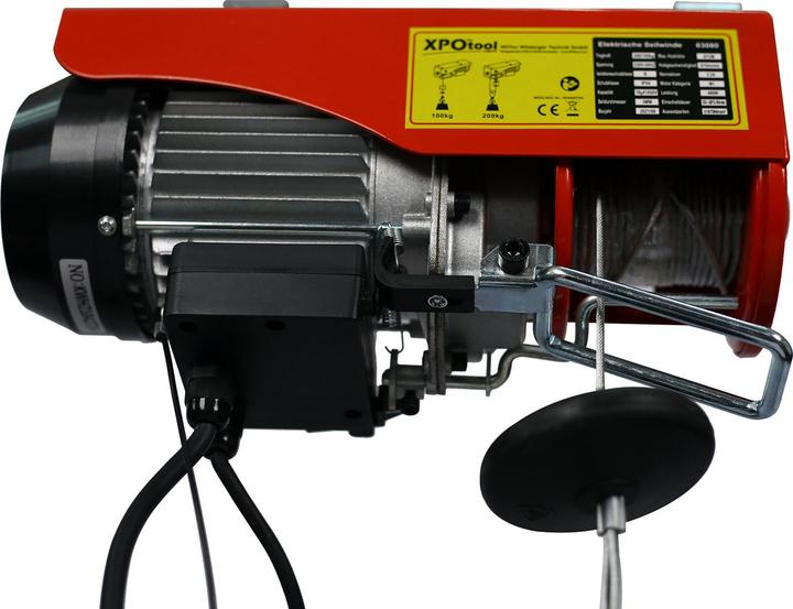 Produktbild Wiltec Elektrische Seilwinde 540W 125/250kg 12/6m Motorwinde Flaschenzug Seilzug