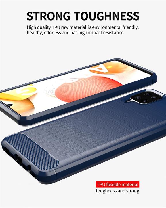 Produktbild Cadorabo TPU Ultra Slim carbon edelstahl Kombi Cover (Samsung Galaxy A12)
